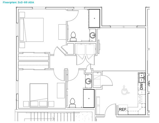 Senior Affordable Apartment, 2x2-60 ADAat Valley House Flats active 55+ senior apartments. - Valley House Flats 55 Year and Older