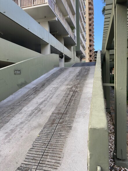 Ramp to your private parking stall - 2575 Kuhio Ave