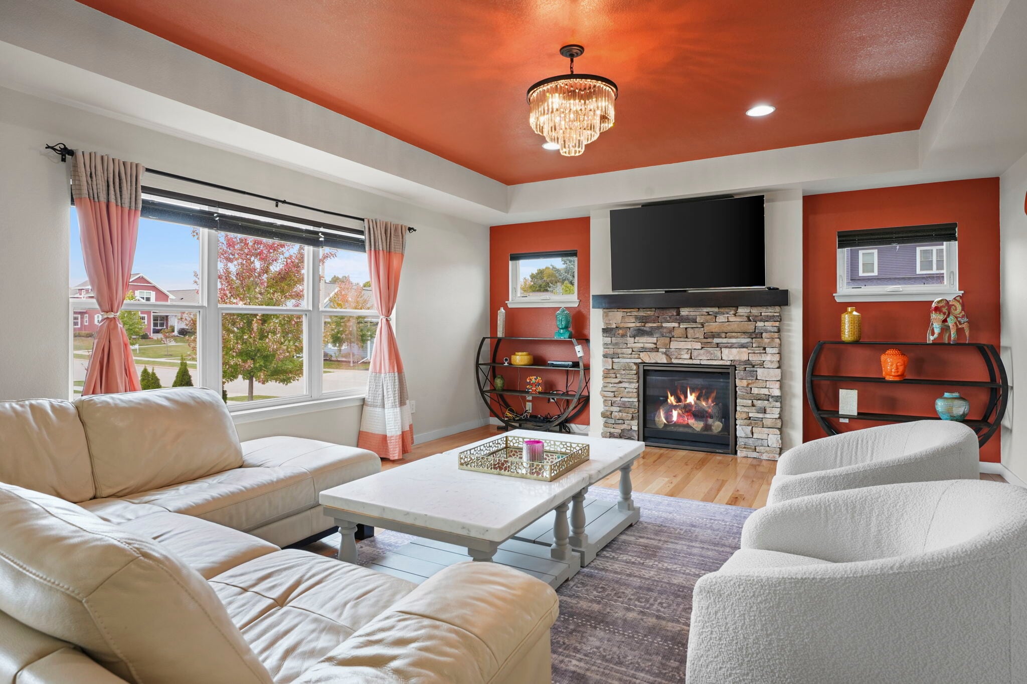 Living and fireplace - 630 Big Stone Trl
