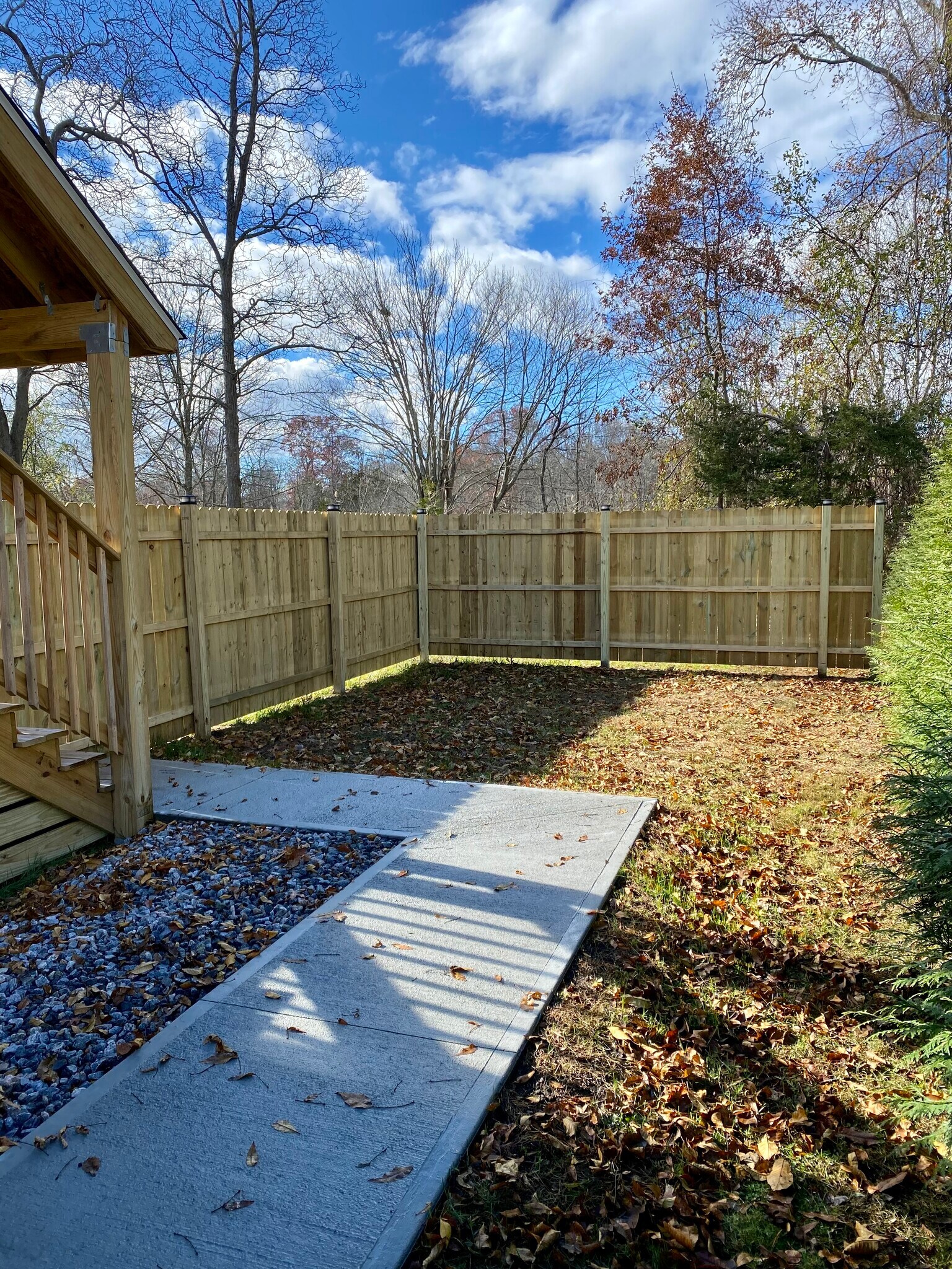 Fenced in backyard. - 22 Denmore Ln