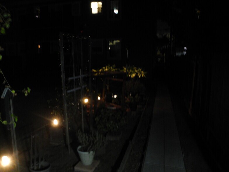 Night lights from garden - 1934 Henderson Ave