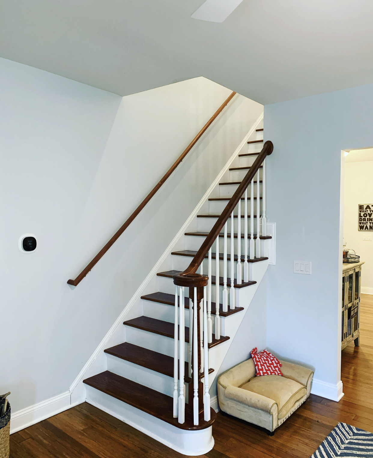 Stairs to three bedrooms, full bath and finished attic. - 74 Peters Pl