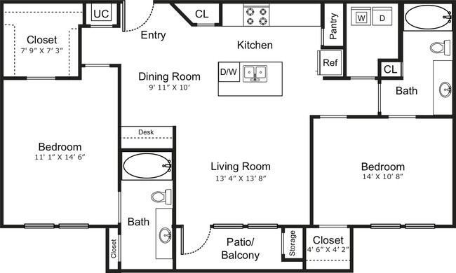 Floorplan - Encore at Home Town Apartments