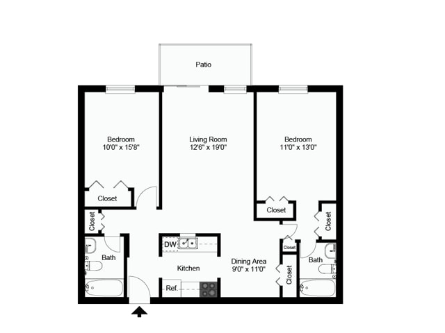 Two Bedroom Two Bathroom Split - The Lafayette at Valley Forge