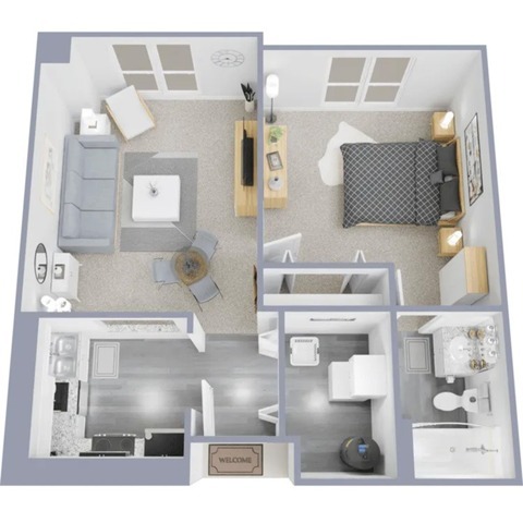 One bedroom, one bath, 640 square foot apartment home - Clear Creek Commons