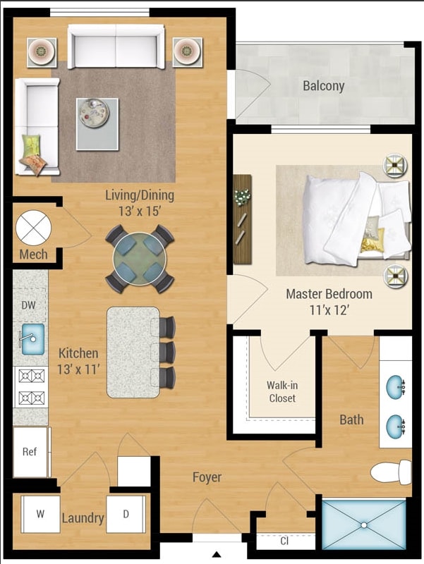 Floorplan - Aqua on the Levee