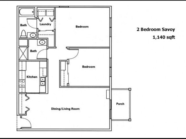 Savoy 2 Bed and 2 Bath - Regency Heights Apartments