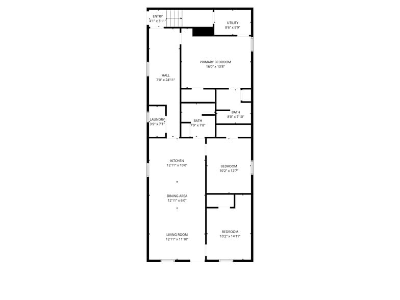 Downstairs Floorplan - 1014 S Chester St