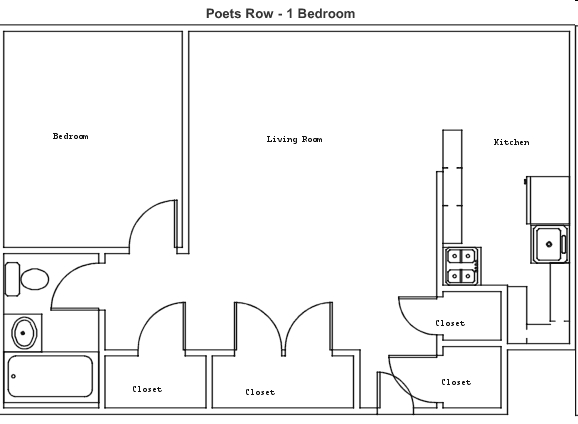 1BR/1BA - Poets Row