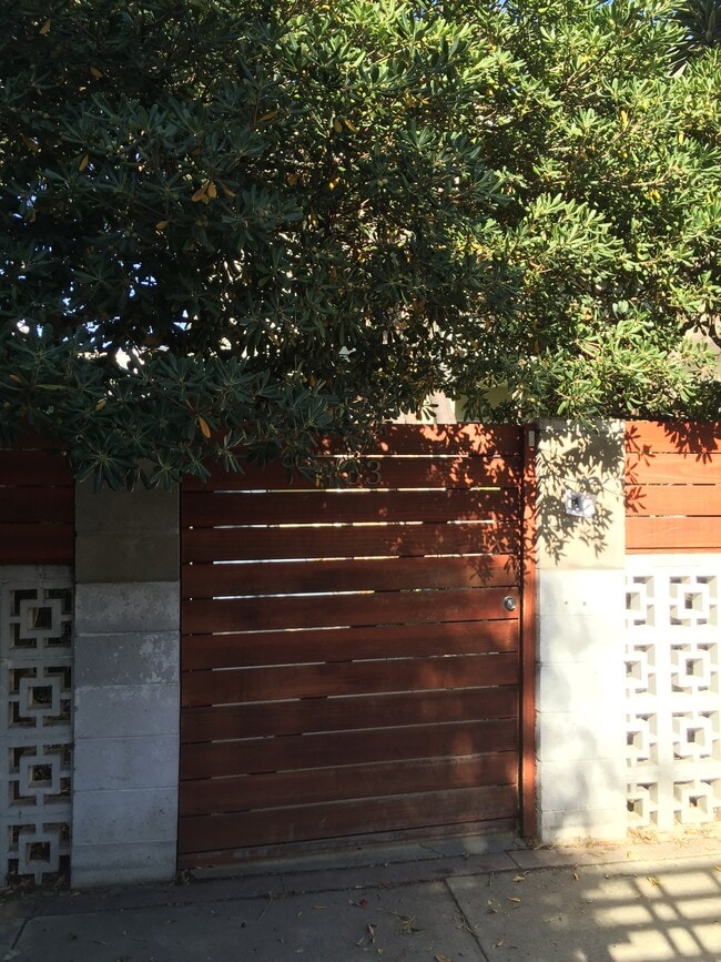 Entrance to front yard garden from walk street - 33 Paloma Ave