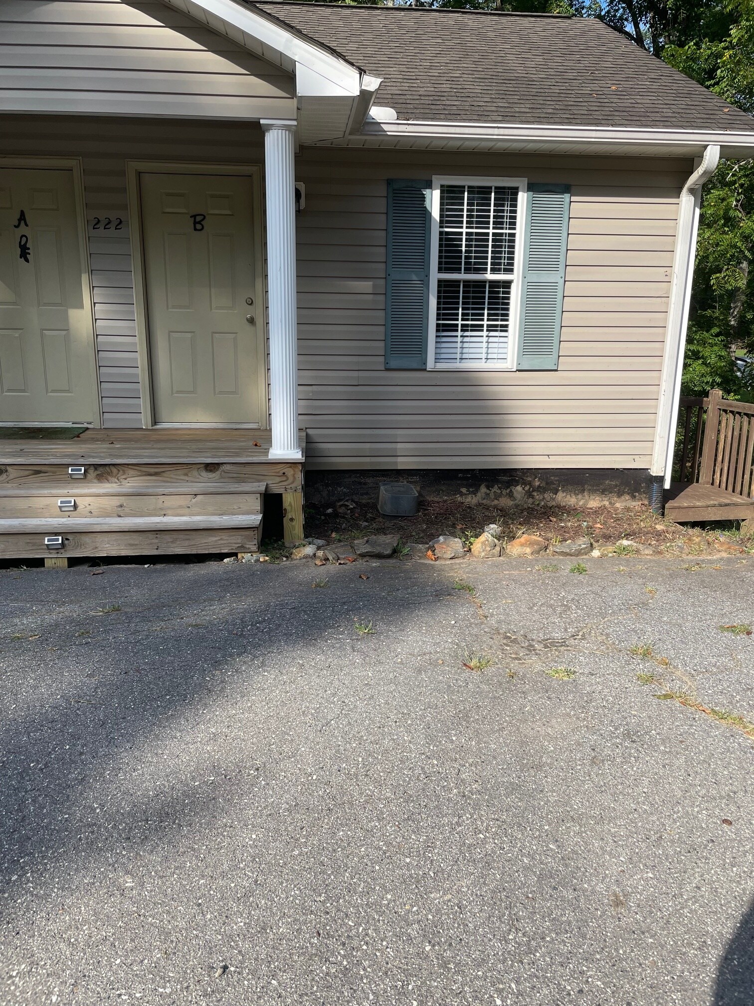 Front Door and Parking - 222 New Stock Rd