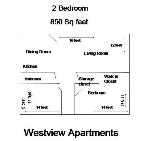 2BR/1BA - Westview Apartments