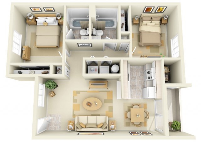 2BR/2BA - Hathaway Court Apartments