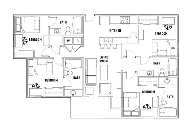 Floorplan - University Commons | Student Apartments