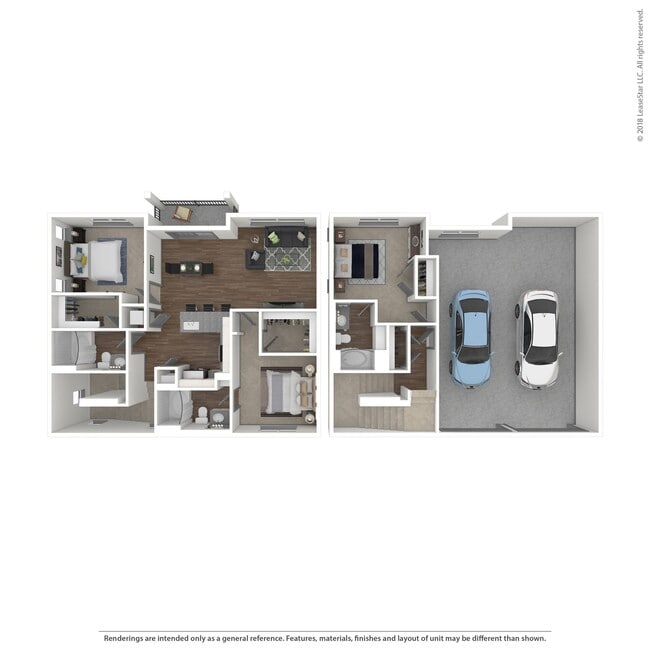Three bedroom apartment in Charlotte, North Carolina. - Lantower Waverly