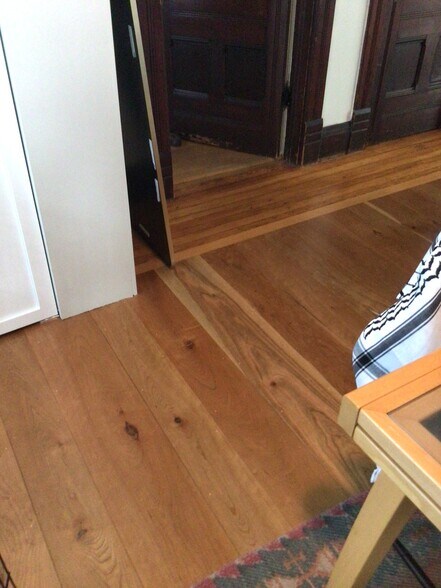 wide plank cherry floor - 212 S Albany St