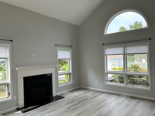 Sun filled Living Room with Cathedral Ceiling and new gas fireplace - 42 Pepper Ln