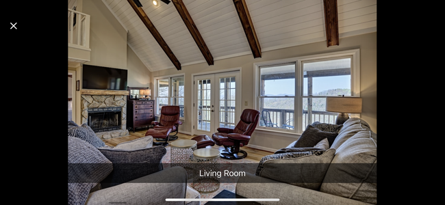 Living room with a fireplace and view - 78 Citadel Ln