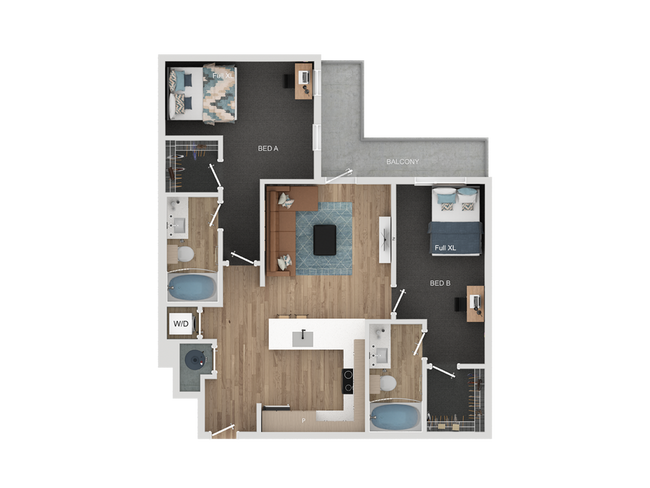 2BR/2BA - B2 - Lumen on Ninth