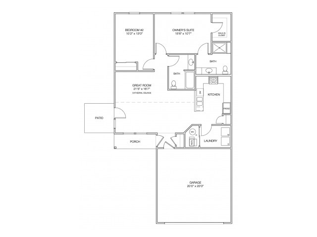 2BR, 2 BA - The Residences at Browns Farm