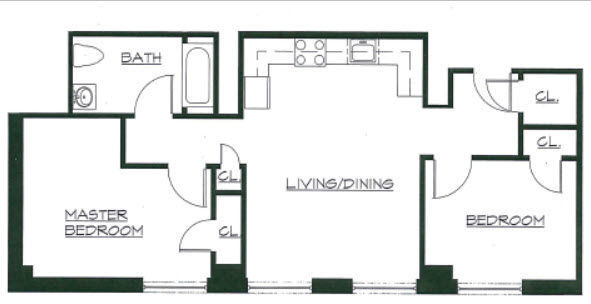 Floorplan - COURT PLAZA SENIOR APARTMENTS