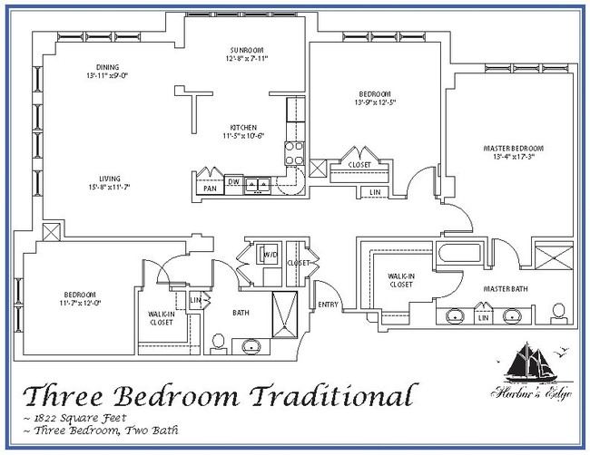 3BR/2BA Traditional - Harbor's Edge