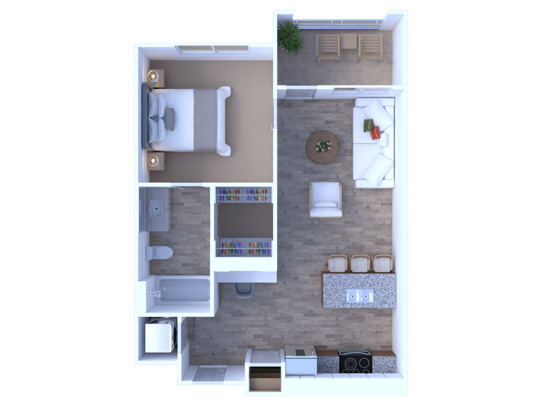 Holly_1Bed_1Bath_587 Sq Ft - SoCo at Tower Point