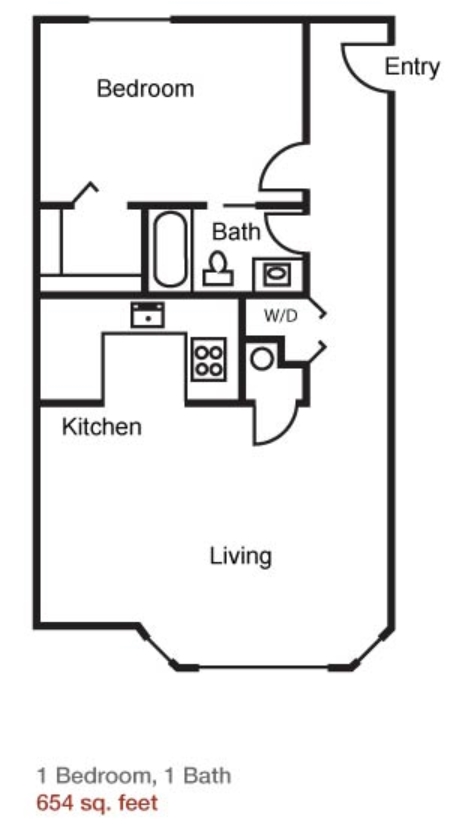 1BR/1BA - The Cedars