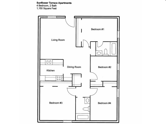 4BR/2BA - SUNFLOWER TERRACE APARTMENTS