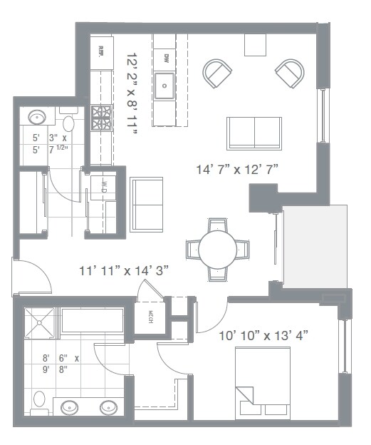 1BR/1.5BA - Watermark Condos