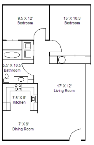 2BR/1BA - Centennial Park Apartments