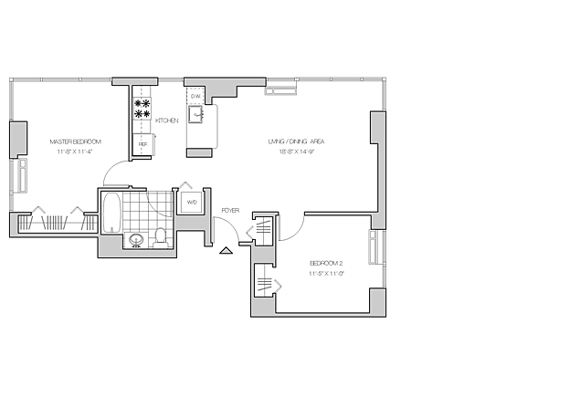 2BR/1BA- Residence F - The Maximilian