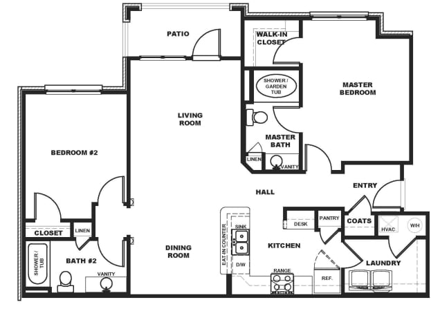 2BR/2BA - River Valley