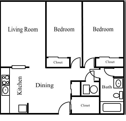 2BR/1BA - La Luz Apartments