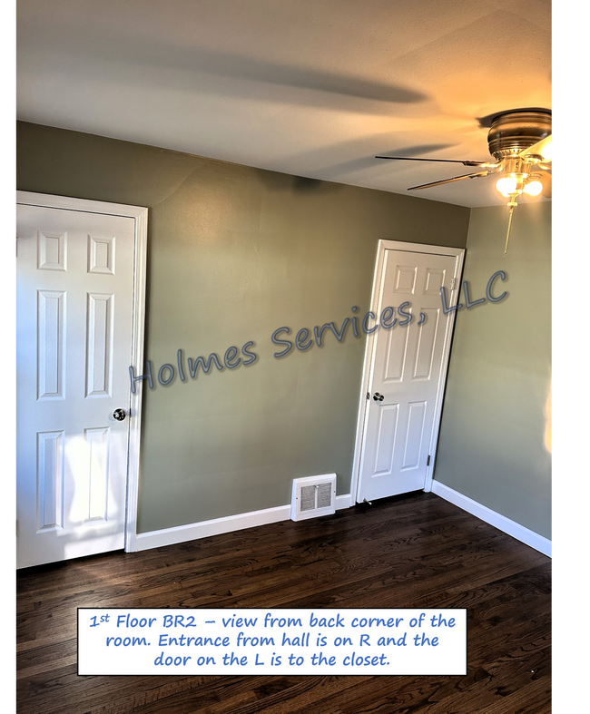 Lower BR 2 - 2 large windows w/ new blinds, sizable closet, ceiling fan & light - 619 S Gainsborough Ave