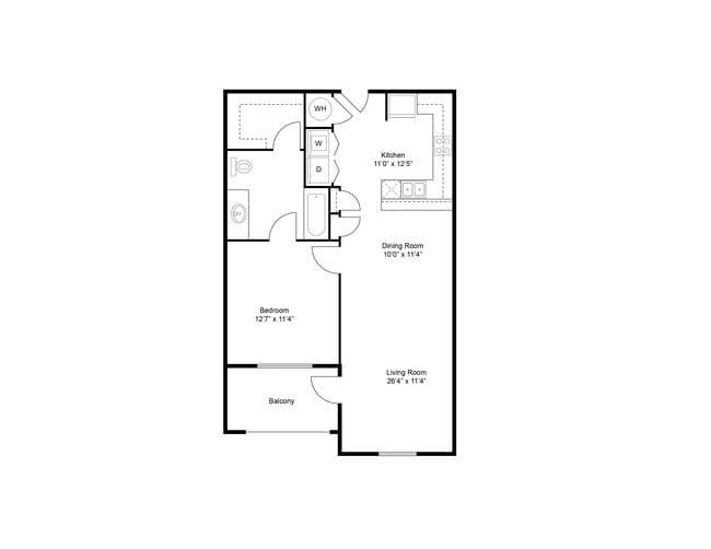 Heath 1x1 758 SQ FT - Flats on 4th