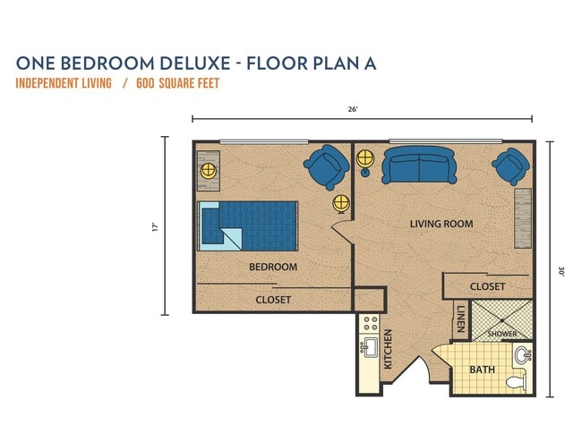 One Bedroom Deluxe A - Lifestream at Glendale