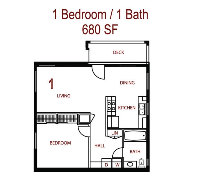 1BR/1BA - Winfield Terrace