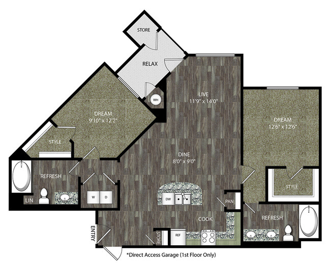 Floorplan - The Overlook at Interquest Apartments