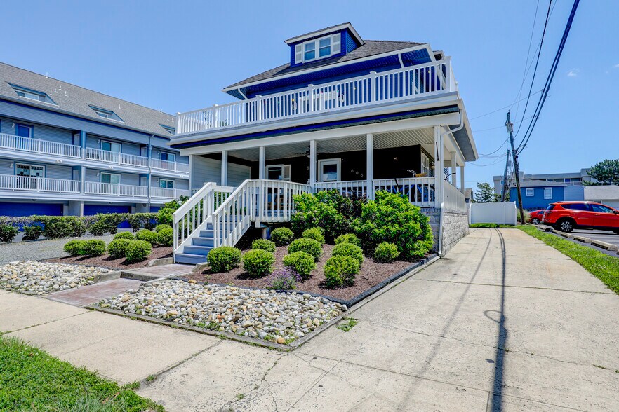 Newly landscaped front of house - 606 Beach Ave