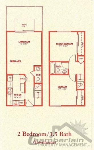 2BR/1.5BA - Cinnamon Apartments