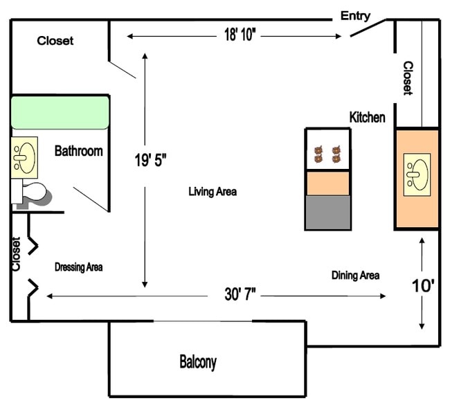 Studio - Lauren Towers Apartments