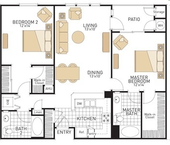 2BR/2BA - The Oaks Apartment Homes