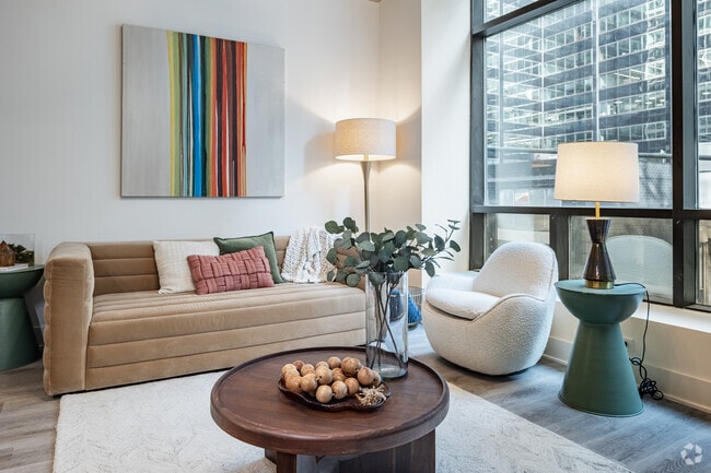 1BR, 1BA - 866SF - Living Room - The Station Lofts