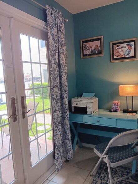 Desk in bedroom 2, water view French door to patio - 15421 Seamount Cay Ct
