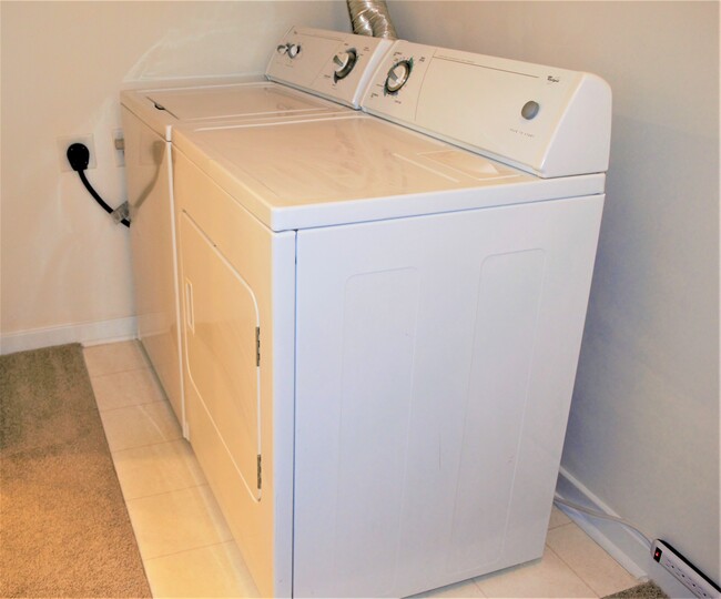 Washer and dryer in large walk-in closet (includes wooden hangers, storage, iron and ironing board.) - 2125 Southend Drive