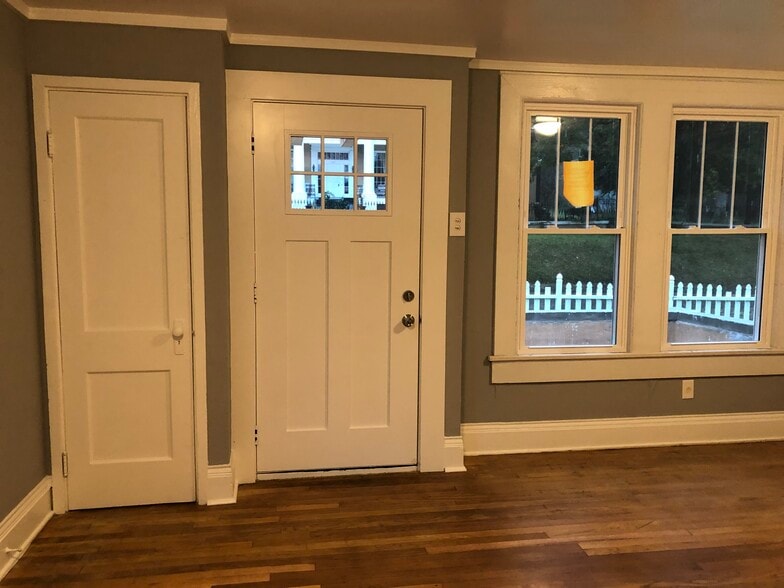 Looking at front door from living room - 2214 Oak St