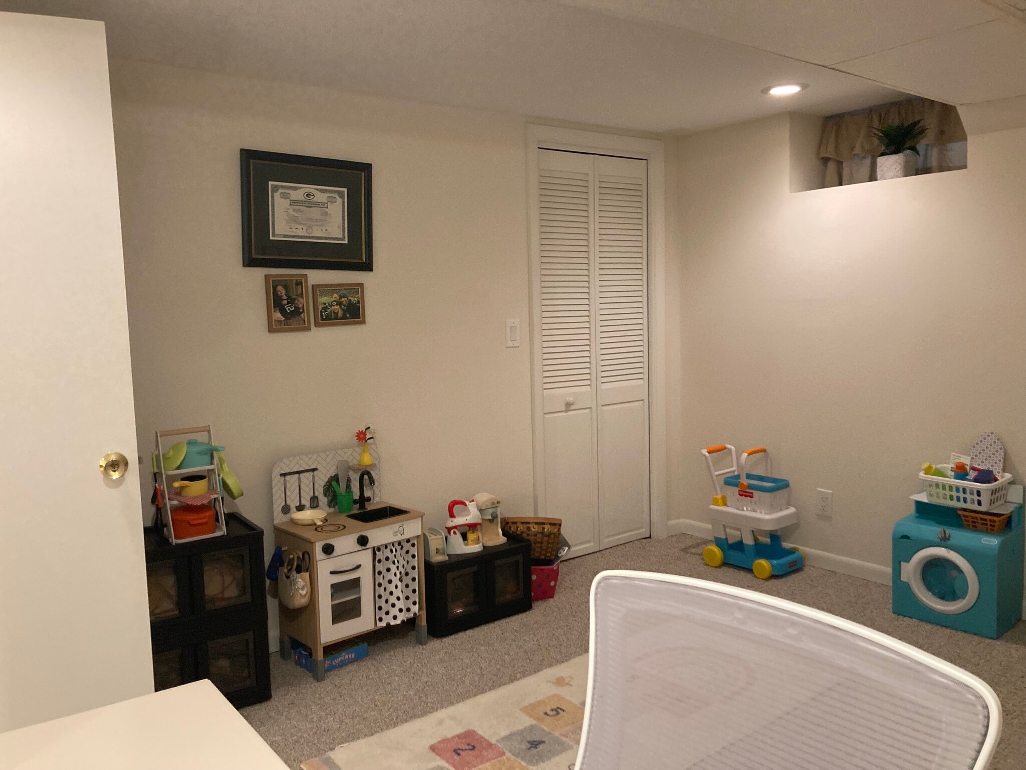 Basement bonus room view 2 with closet - 8511 W Wisconsin Ave
