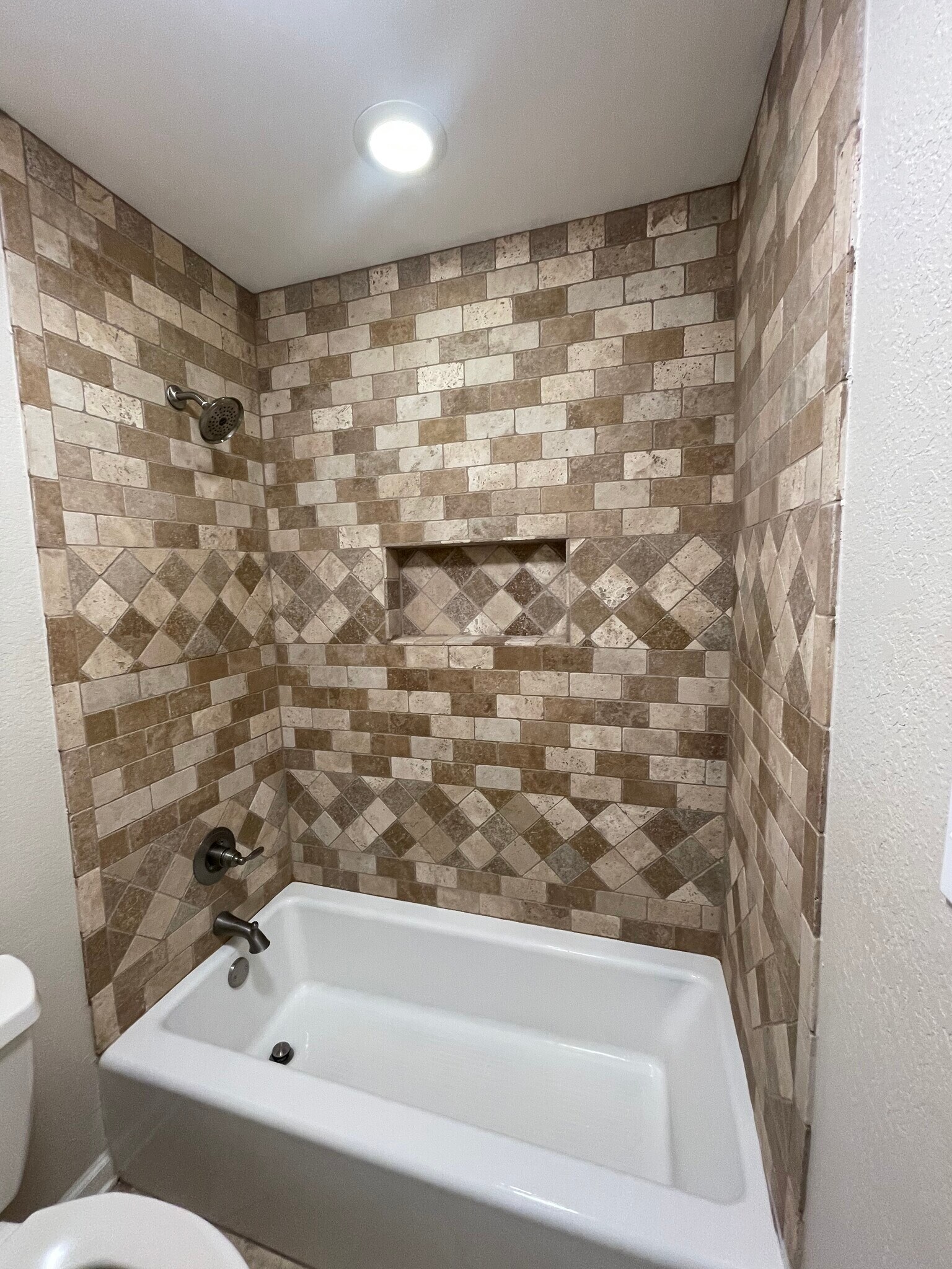Ceramic tile shower and cast iron tub - 5191 County Road 73