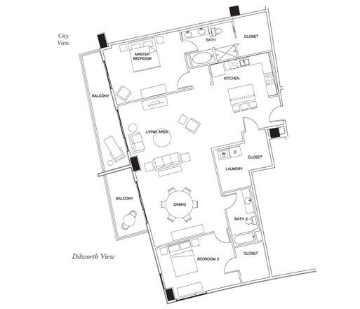 2BR/2BA - Royal Court Condos